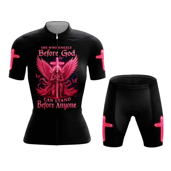 She Who Kneels Before God Women's Cycling Jersey Set, Road Bike Cycling Kit for Women, Biking Outfit, Bicycle Suit, Team Racing Uniform