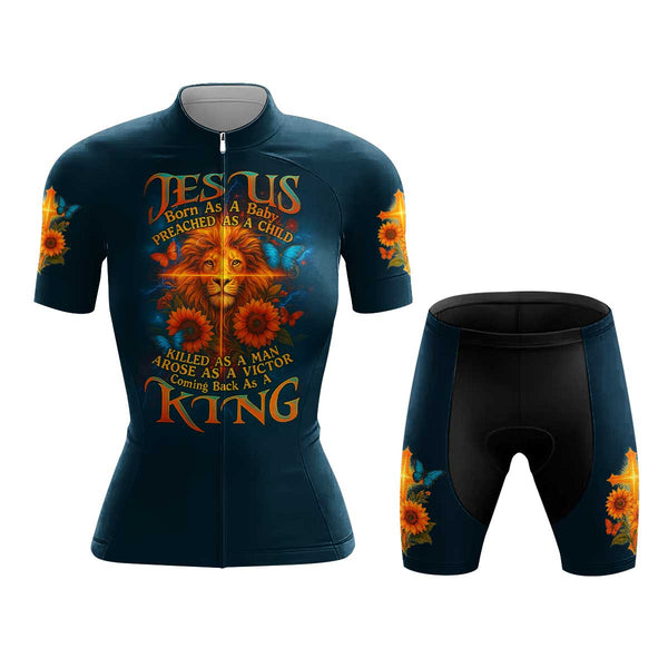 Jesus Lion King Women's Cycling Jersey Set, Road Bike Cycling Kit for Women, Biking Outfit, Bicycle Suit, Team Racing Uniform