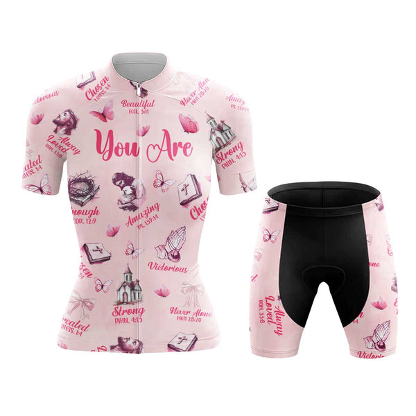 You Are Bible Women's Cycling Jersey Set, Road Bike Cycling Kit for Women, Biking Outfit, Bicycle Suit, Team Racing Uniform