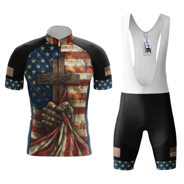 One Nation Under God Men's Cycling Jersey Set, Road Bike Cycling Kit for Men, Biking Outfit, Bicycle Suit, Team Racing Uniform