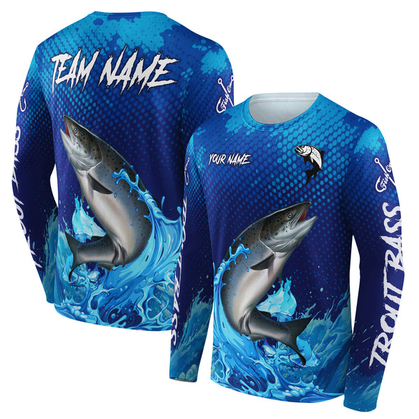 Salmon Fishing Personalized Men Women Long Sleeve Shirt Custom Fishing Apparel