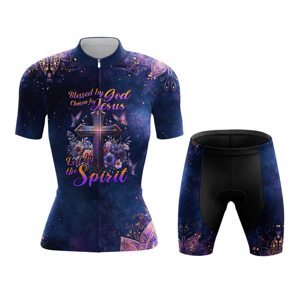 Blessed By God Women's Cycling Jersey Set, Road Bike Cycling Kit for Women, Biking Outfit, Bicycle Suit, Team Racing Uniform