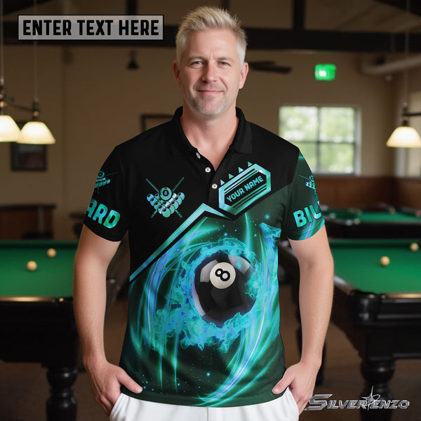 Billiards 8 Ball 9 Ball Personalized Men Women Polo Shirt Custom Billiard Team Jersey