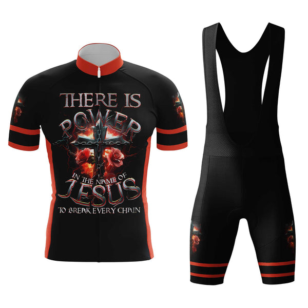 Power Of Jesus Men's Cycling Jersey Set, Road Bike Cycling Kit for Men, Biking Outfit, Bicycle Suit, Team Racing Uniform