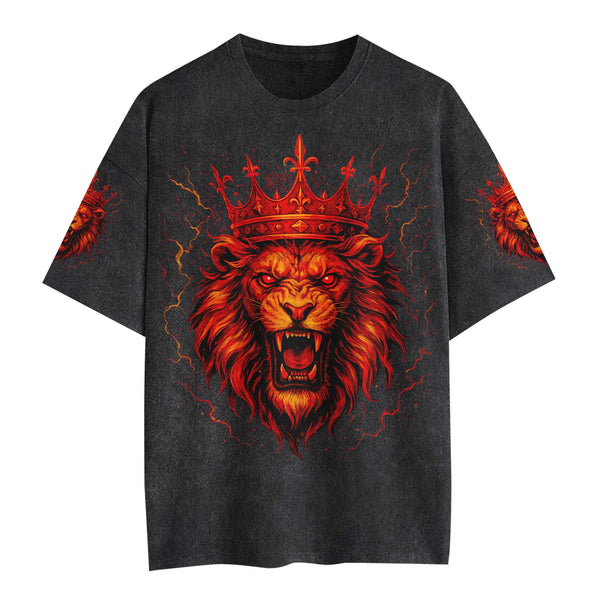 Lion King Men's Gym T-Shirt, Workout Shirt, Oversized Pump Cover Tee