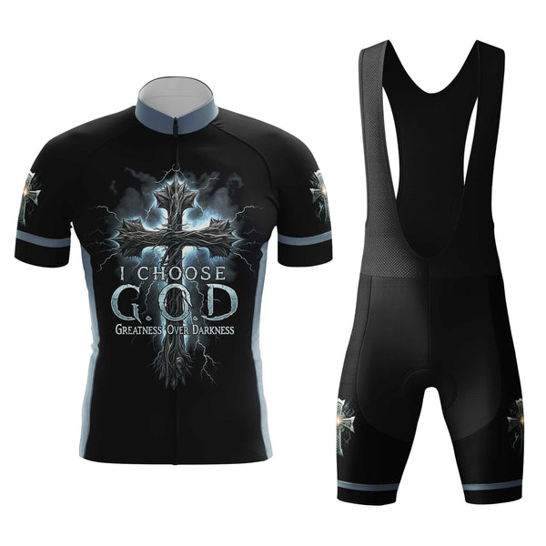 I Choose God Men's Cycling Jersey Set, Road Bike Cycling Kit for Men, Biking Outfit, Bicycle Suit, Team Racing Uniform