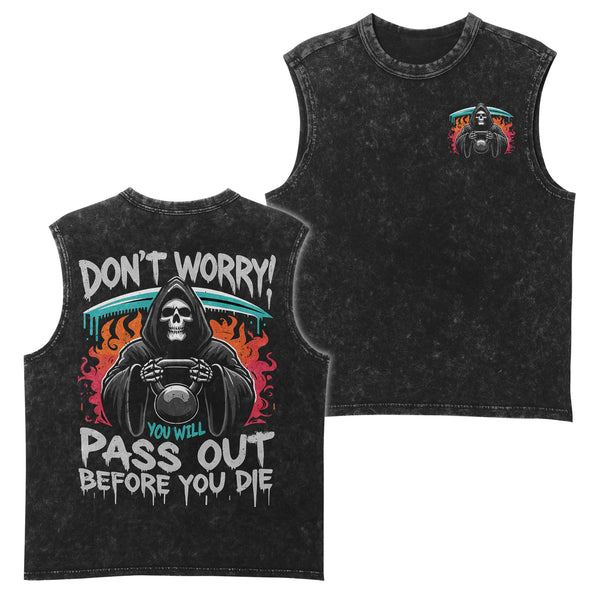 Pass Out Before Die Men's Gym Tank Top, Workout Tank, Oversized Tank