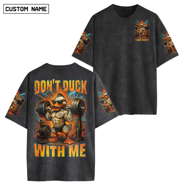 Don't Duck With Me Men's Gym T-Shirt, Workout Shirt, Oversized Pump Cover Tee