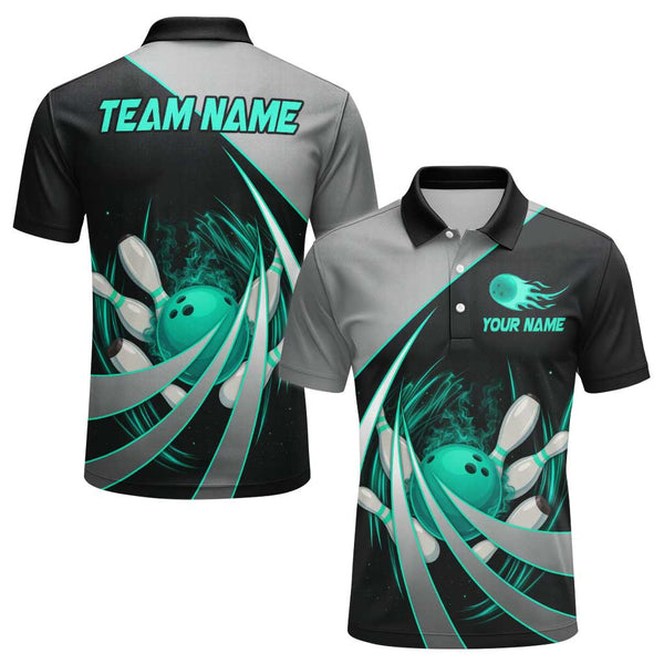 Personalized Bowling Men Women Performance Polo Shirt Custom Name Bowling Team Jersey