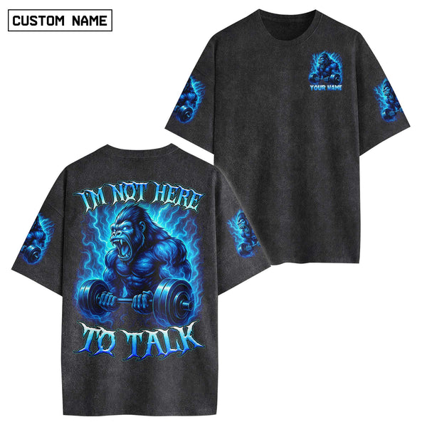 I'm Not Here To Talk Men's Gym T-Shirt, Workout Shirt, Oversized Pump Cover Tee