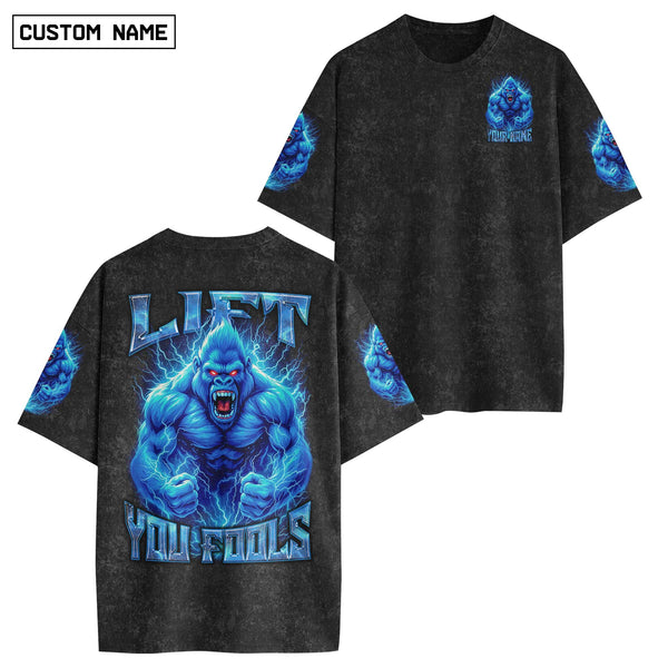 Lift You Fools Men's Gym T-Shirt, Workout Shirt, Oversized Pump Cover Tee