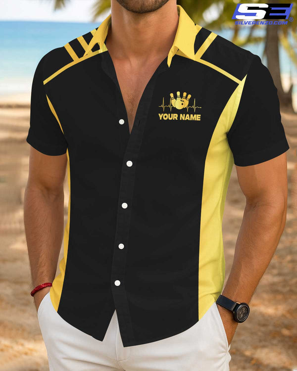 Personalized Bowling Strike Men Women Hawaiian Shirt Custom Name Bowling Team Jersey