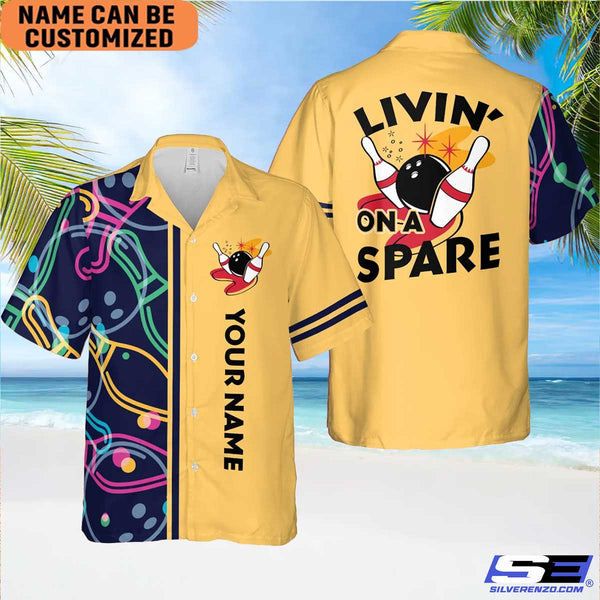 Personalized Living On A Spare Bowling Hawaiian Shirt Bowling Team Shirt Gift For Bowling Player Bowler Gift