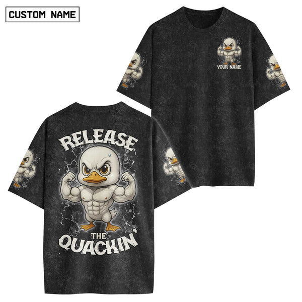Release The Quackin Men's Gym T-Shirt, Workout Shirt, Oversized Pump Cover Tee