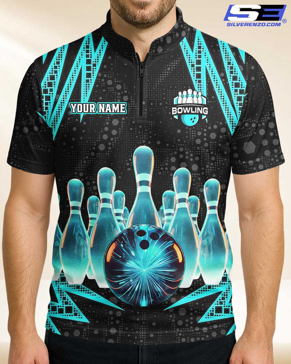 Bowling And Pins Personalized Men Women Polo Shirt Custom Bowling Team Jersey