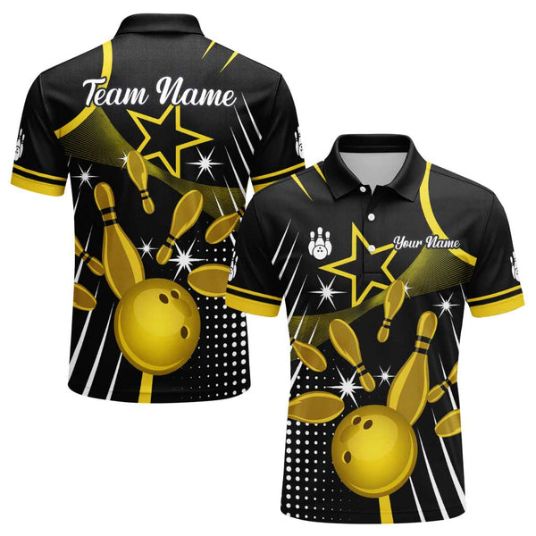 Personalized Bowling Star Men Women Performance Polo Shirt Custom Name Bowling Team Jersey