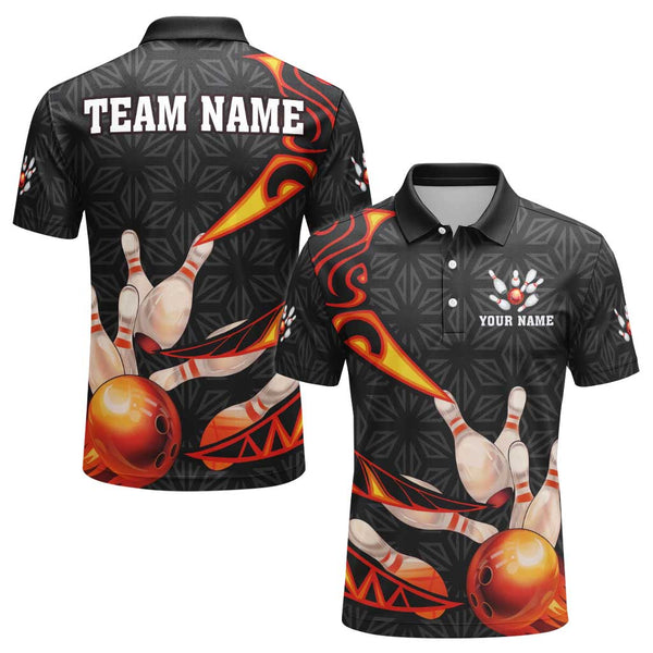 Personalized Bowling Men Women Performance Polo Shirt Custom Name Bowling Team Jersey
