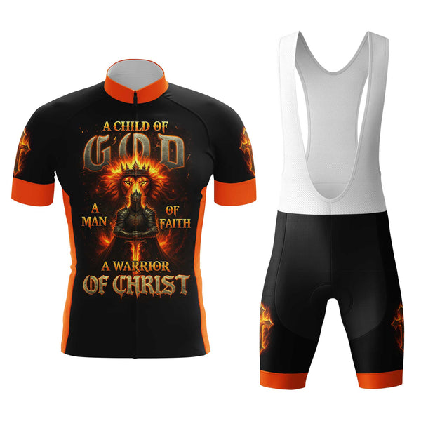 A Child Of God A Man Of Faith Men's Cycling Jersey Set, Road Bike Cycling Kit for Men, Biking Outfit, Bicycle Suit, Team Racing Uniform