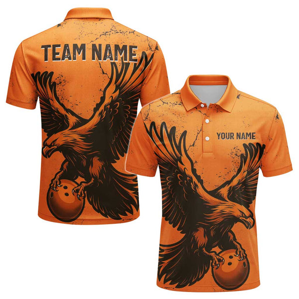 Personalized Bowling Eagle Men Women Performance Polo Shirt Custom Name Bowling Team Jersey