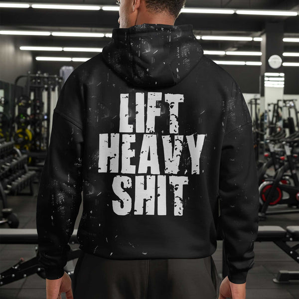 Lift Heavy Men's Gym Hoodie, Workout Shirt, Oversized Pullover Hoodie