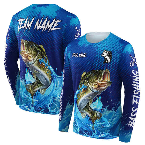 Bass Fishing Personalized Men Women Long Sleeve Shirt Custom Fishing Apparel
