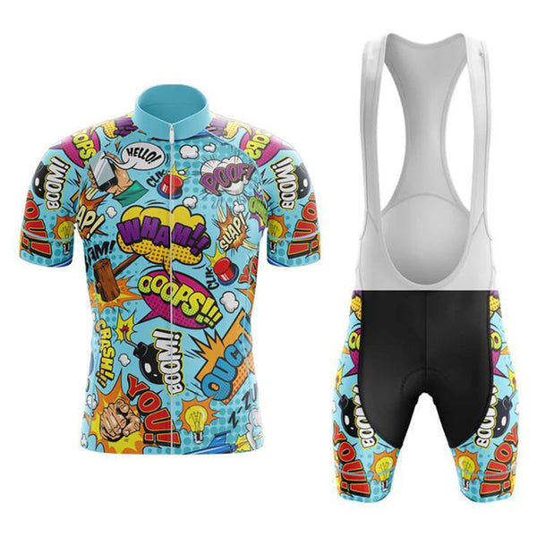 Comic Association Men's Cycling Jersey Set, Road Bike Cycling Kit for Men, Biking Outfit, Bicycle Suit, Team Racing Uniform