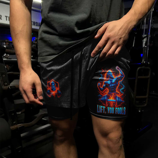 Lift You Fools Men's Gym Shorts, Workout Shorts, Performance Active Shorts