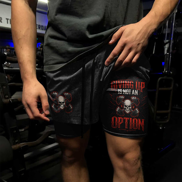 Giving Up Is Not An Option Men's Gym Shorts, Workout Shorts, Performance Active Shorts