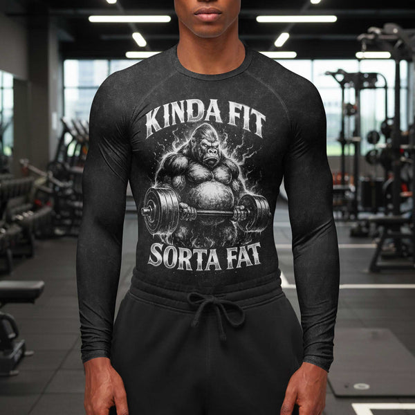 Kinda Fit Sorta Fat Men's Compression Fit T-Shirt, Workout Shirt
