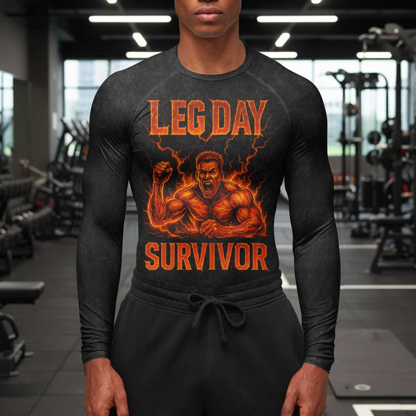 Leg Day Survivor Men's Compression Fit T-Shirt, Workout Shirt