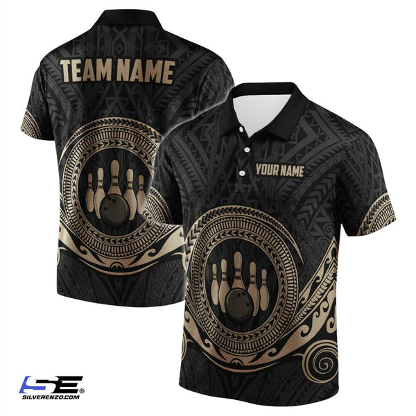 Personalized Bowling Maori Men Women Polo Shirt Custom Name Bowling Team Jersey