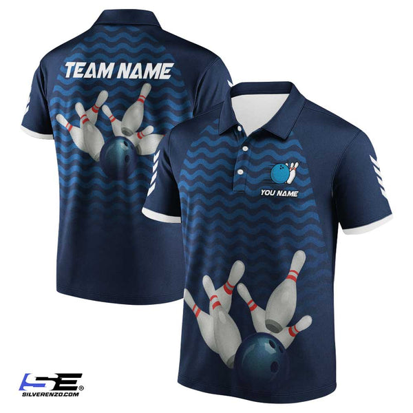 Personalized Bowling Men Women Performance Polo Shirt Custom Name Bowling Team Jersey