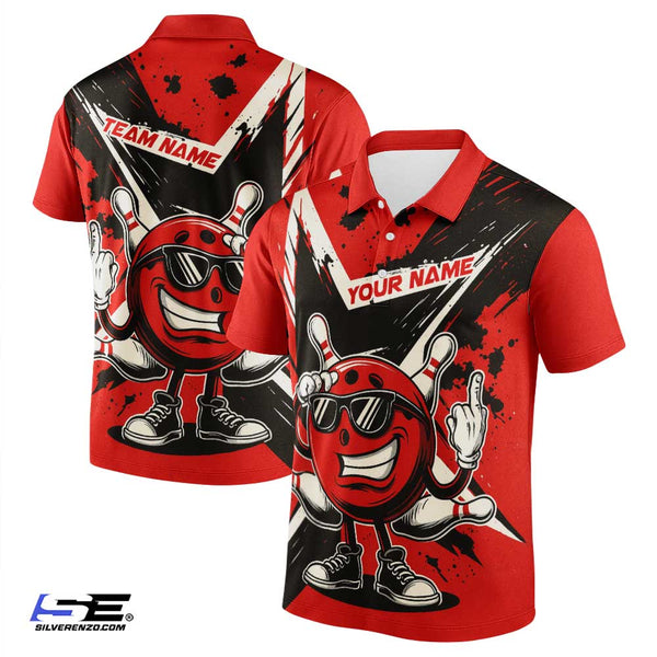 Personalized Bowling Street Gang Men Women Performance Polo Shirt Custom Name Bowling Team Jersey