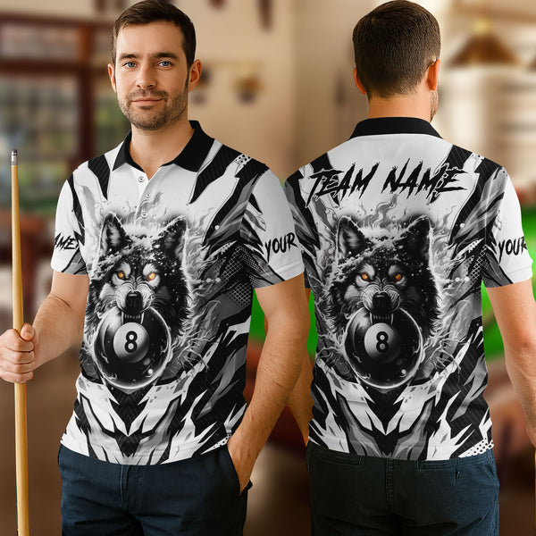 Billiards Wolf 8 Ball Pool Personalized Men Women Polo Shirt Custom Billiard Team Jersey
