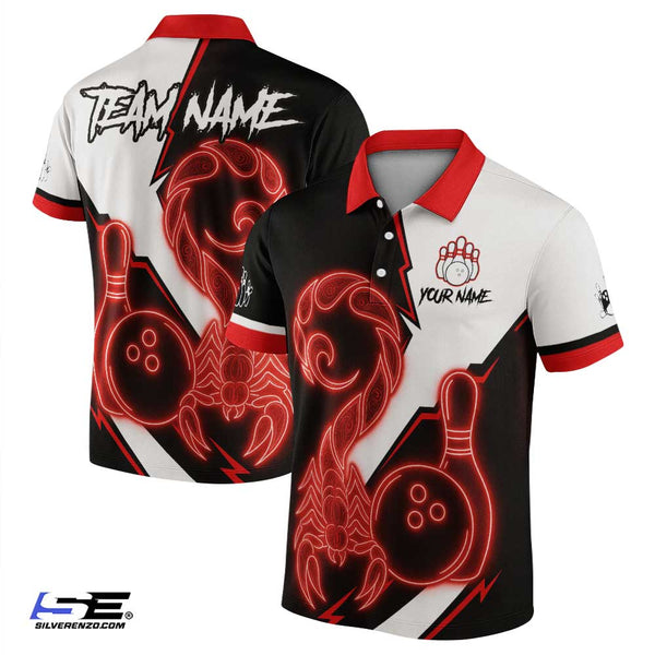 Personalized Bowling Scorpio Men Women Polo Shirt Custom Name Bowling Team Jersey