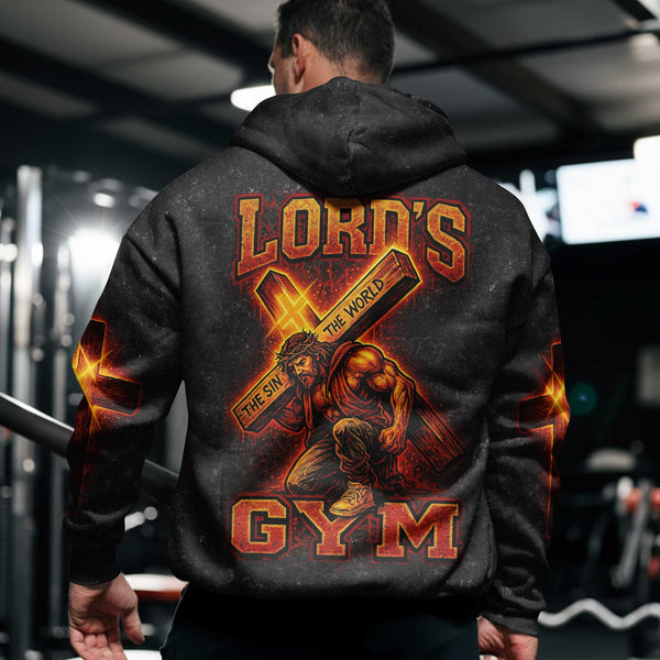 Lord's Gym Men's Gym Hoodie, Workout Shirt, Oversized Pullover Hoodie