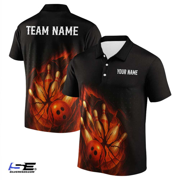 Personalized Bowling Broken Men Women Performance Polo Shirt Custom Name Bowling Team Jersey