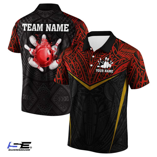Personalized Bowling Maori Men Women Performance Polo Shirt Custom Name Bowling Team Jersey
