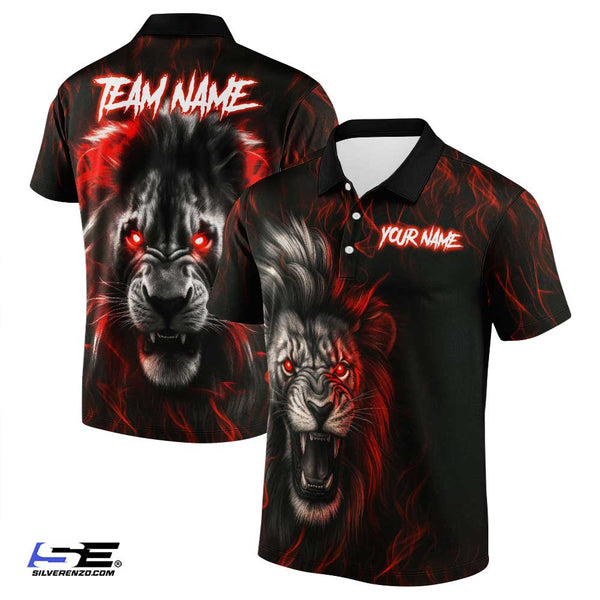 Personalized Lion Men Women Performance Polo Shirt Custom Name Team Jersey