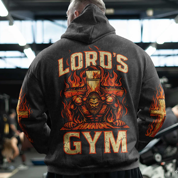 Lord's Gym Men's Gym Hoodie, Workout Shirt, Oversized Pullover Hoodie