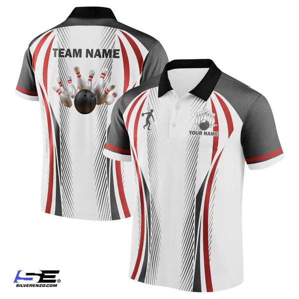 Personalized Bowling Men Women Performance Polo Shirt Custom Name Bowling Team Jersey