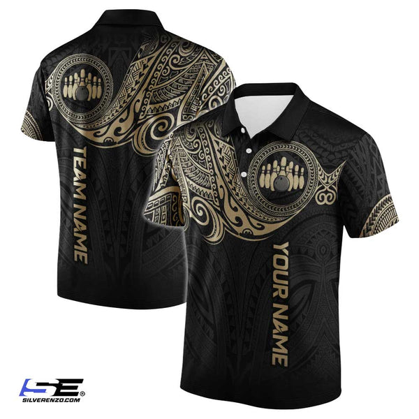 Personalized Bowling Maori Men Women Polo Shirt Custom Name Bowling Team Jersey