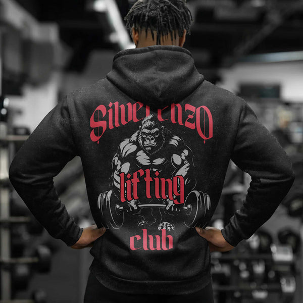 Silverenzo Lifting Club Men's Gym Hoodie, Workout Shirt, Oversized Pullover Hoodie