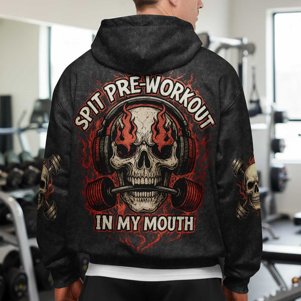Spit Pre-Workout Men's Gym Hoodie, Workout Shirt, Oversized Pullover Hoodie