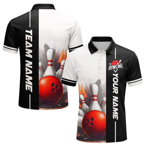 Personalized Bowling Men Women Performance Polo Shirt Custom Name Bowling Team Jersey