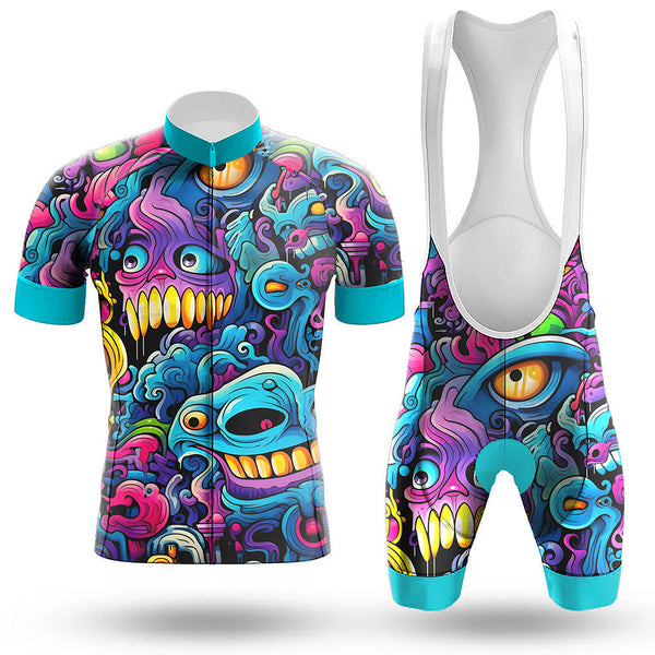 Monsters Art Men's Cycling Jersey Set, Road Bike Cycling Kit for Men, Biking Outfit, Bicycle Suit, Team Racing Uniform