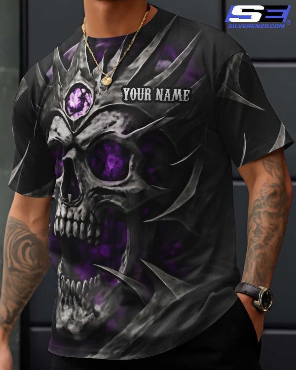 Personalized Bowling And Pins Skull Men Women Polo Shirt Custom Name Bowling Team Jersey