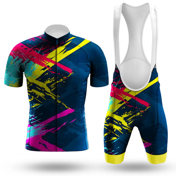 Colorful Abstract Movement Men's Cycling Jersey Set, Road Bike Cycling Kit for Men, Biking Outfit, Bicycle Suit, Team Racing Uniform
