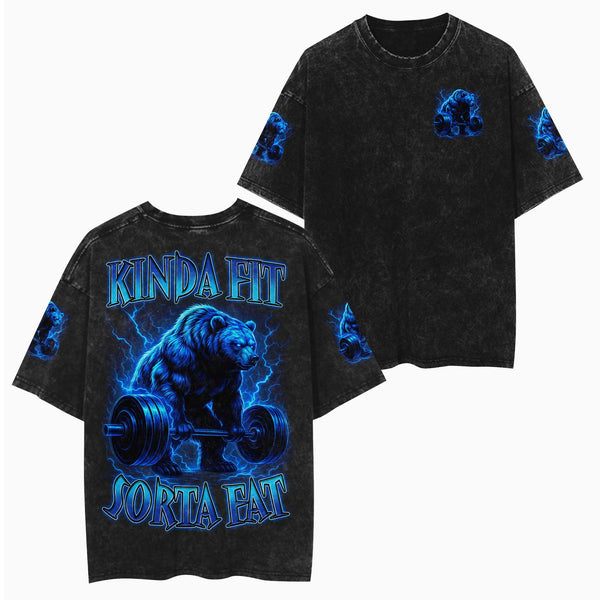 Kinda Fit Sorta Fat Men's Gym T-Shirt, Workout Shirt, Oversized Pump Cover Tee