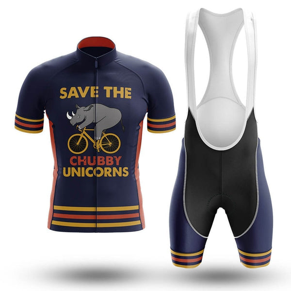 Save The Chubby Unicorns Men's Cycling Jersey Set, Road Bike Cycling Kit for Men, Biking Outfit, Bicycle Suit, Team Racing Uniform